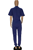 Fashion Women Hurnt Flowers Loose V Neck Jumpsuits YT3263