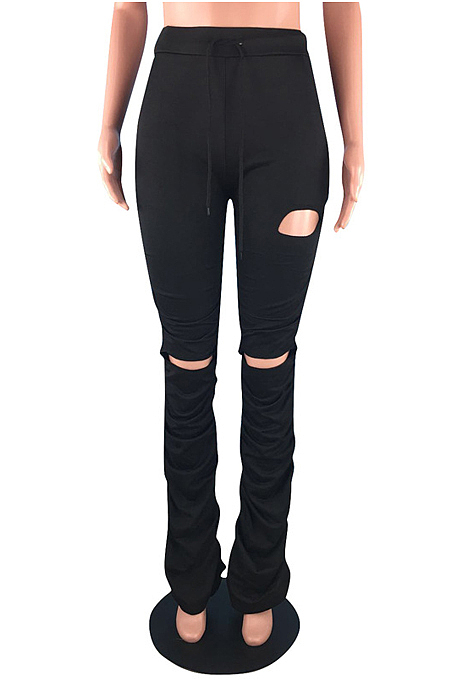 Carry Buttock Cultivate One's Morality Hole Fold Sport Pants SMD2024