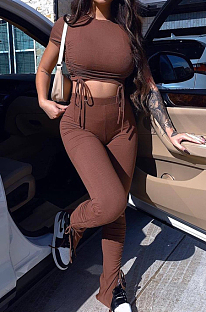 Fashion Shirred Detail Sexy Two-Piece YT3258