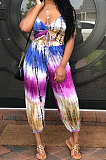 Hang A Neck Backless Dark V Neck Irregularity Wide Leg Jumpsuits AMM8110