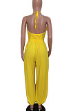 Hang A Neck Backless Dark V Neck Irregularity Wide Leg Jumpsuits AMM8040