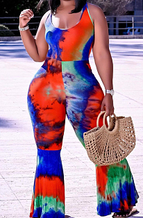 Women High Waist Tight Flare Jumpsuits H1627