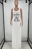 Sexy Pure Color Letter Print Vest Dresses HG105
