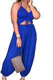 Hang A Neck Backless Dark V Neck Irregularity Wide Leg Jumpsuits AMM8040