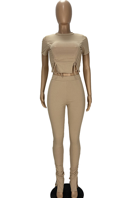 Fashion Shirred Detail Sexy Two-Piece YT3258