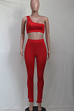 Fashion Sleeveless Off Shoulder Pure Color Sport The Home Suits SY8803