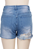 Fashion Temperament Commuting Water Washing Mid Waist Cowboy Shorts SMR2300