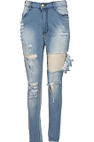 Sexy Personality Hole High Waist Culivate One's Morality Little Feet Pants SMR2322