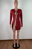 Sexy Tight Hollow Out Chain Sport Bandage Dress QZ4325