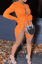 Sexy Tight Hollow Out Chain Sport Bandage Dress QZ4325