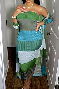 Coat Pit Bar Boob Tube Top Dress Plus Coat In The Long QZ4329