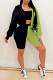 Long Sleeve Five Minutes Of Pants Casual Splicde Sport Three-Piece QZ6122