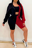 Long Sleeve Five Minutes Of Pants Casual Splicde Sport Three-Piece QZ6122