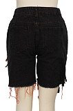 Fashion Cultivate One's Morality Ripped Denim Bulletless Shorts SMR2296-1