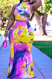 Trendy Casual Positioning Tie Dye Printing Skirts Sets D8442