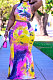 Trendy Casual Positioning Tie Dye Printing Skirts Sets D8442