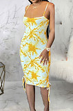 Fashion Digital Tie Dye Printing Sexy Accommodation Zones Midi Dress ABL6658