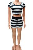 Stripe Trendy Casual Shorts Sets FA7183