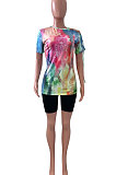 Tie Dye Batch Print Bid Shorts Sest NK226