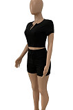 Casual Sexy Pure Color Shorts Sets JR3592