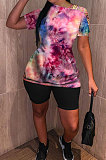 Tie Dye Batch Print Bid Shorts Sest NK226