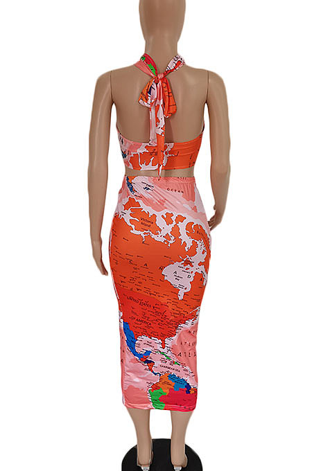 Euramerican Sexy Skirts Printing One-Step Skirt Sets DY6642