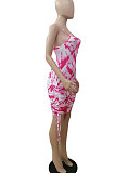 Fashion Digital Tie Dye Printing Sexy Accommodation Zones Midi Dress ABL6658