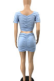 Pure And Fresh Pure Color Ruffle Skirts Sets JR3604