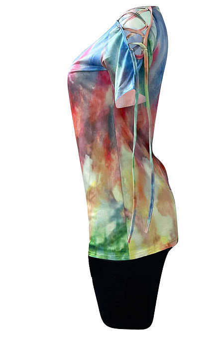 Tie Dye Batch Print Bid Shorts Sest NK226
