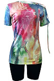 Tie Dye Batch Print Bid Shorts Sest NK226
