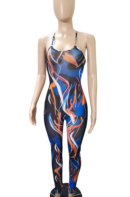 Women Net Yarn Perspective Spliced Sexy Bodycon Jumpsuits FA7182