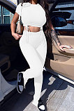 High Elastic Pit Bar Casual Women Pants Sets JR3596
