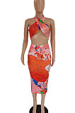 Euramerican Sexy Skirts Printing One-Step Skirt Sets DY6642