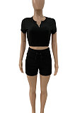 Casual Sexy Pure Color Shorts Sets JR3592