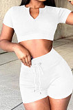 Casual Sexy Pure Color Shorts Sets JR3592