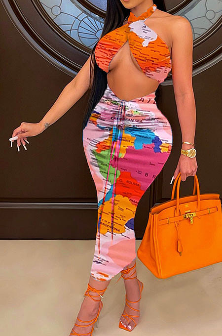 Euramerican Sexy Skirts Printing One-Step Skirt Sets DY6642