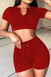 Casual Sexy Pure Color Shorts Sets JR3592