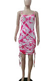 Fashion Digital Tie Dye Printing Sexy Accommodation Zones Midi Dress ABL6658