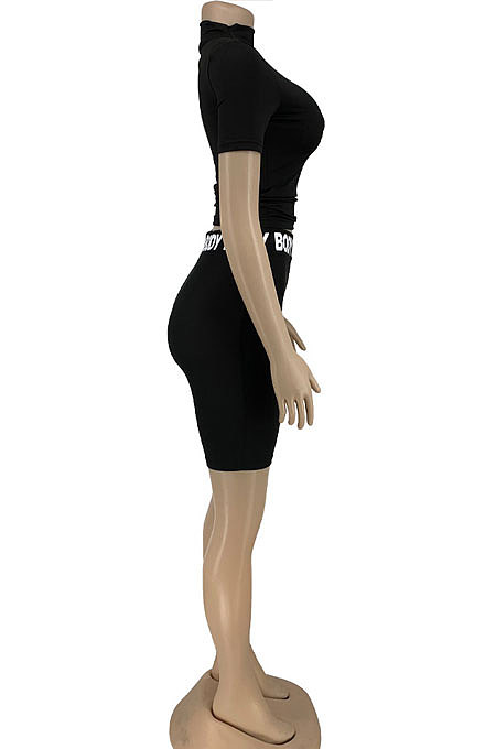 Euramerican Fashion Letter Printing Tight Shape Shorts Sets DN8595