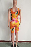 Fashion Womne Printing Invisible Zipper Romper Shorts JH225