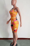 Fashion Womne Printing Invisible Zipper Romper Shorts JH225