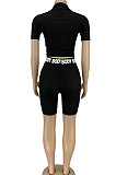 Euramerican Fashion Letter Printing Tight Shape Shorts Sets DN8595