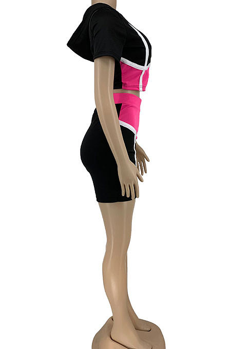 Trendy Spliced Sexy Sport Shorts Sets DN8592