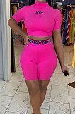 Euramerican Fashion Letter Printing Tight Shape Shorts Sets DN8595