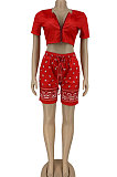 Summer Womne Cashew Flowers Shorts Sets DN8594