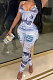 Summer Personality Dollar Print Sexy Halter Neck Two-Pieces DY6650