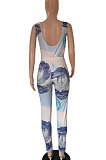 Summer Personality Dollar Print Sexy Halter Neck Two-Pieces DY6650