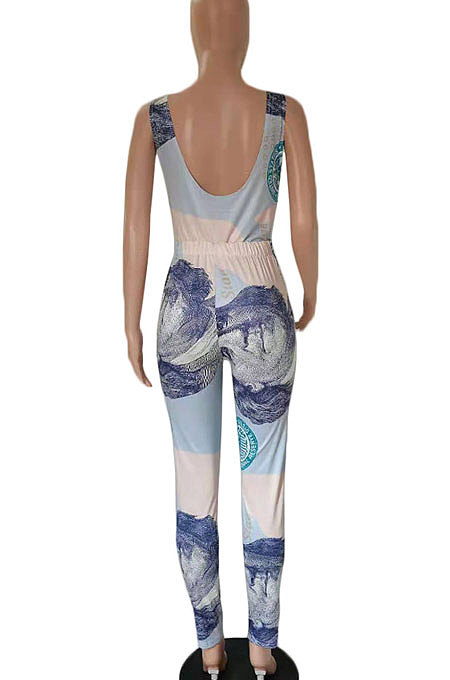 Summer Personality Dollar Print Sexy Halter Neck Two-Pieces DY6650