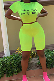 Summer  Women Letter Print Casual Two-Piece YMT6077