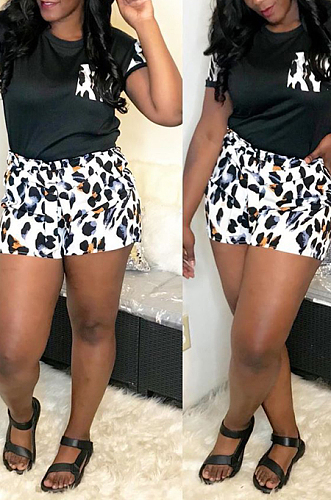Leopard Print Spliced Casual Two-Piece S6209